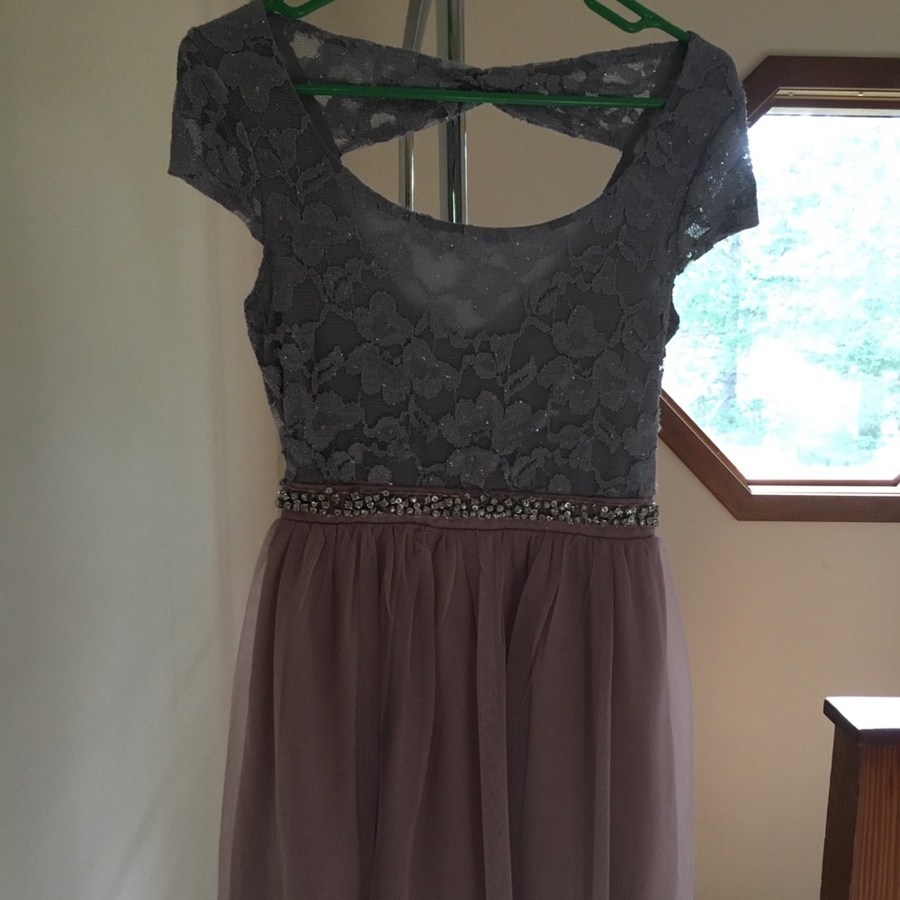 Pink and grey dress